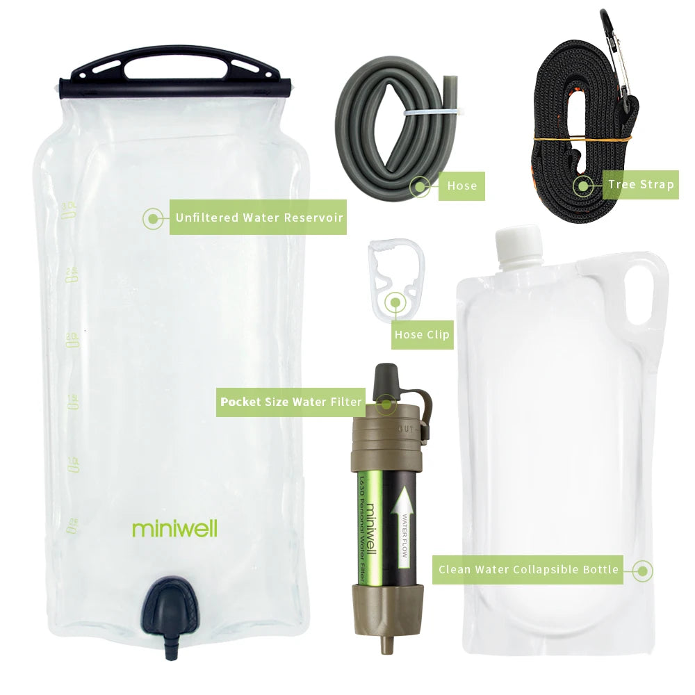 Miniwell Water Purifier Straw Filter Portable Gravity System