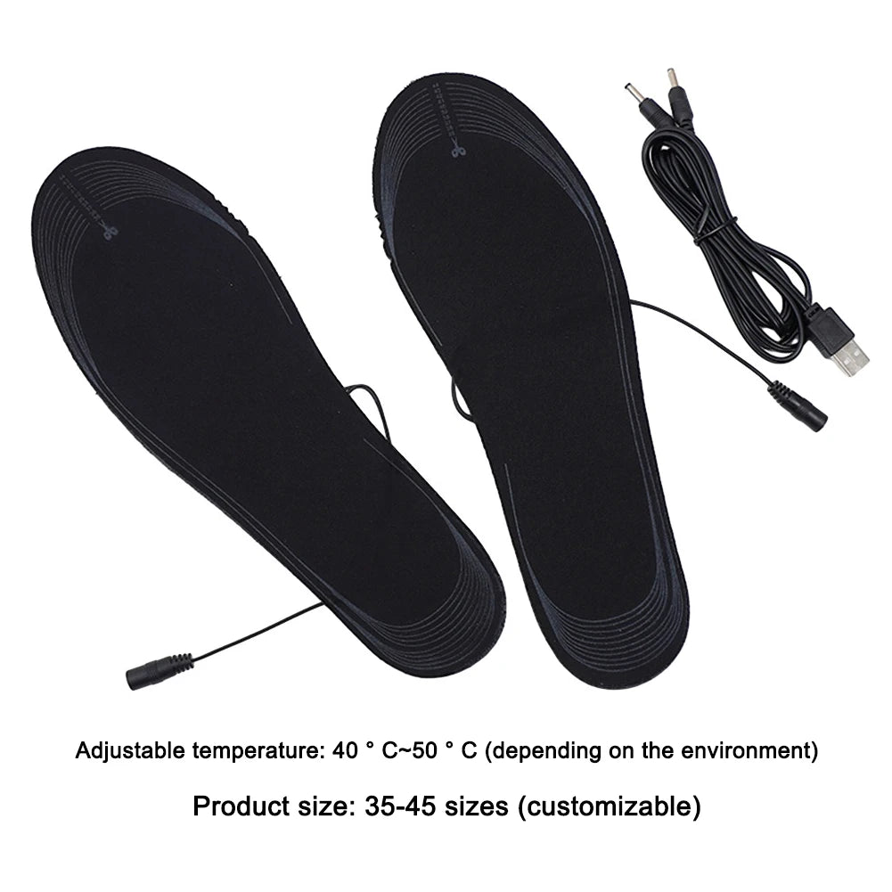 Unisex USB Electric Heated Insoles With Adjustable Temperature Foot Warmer