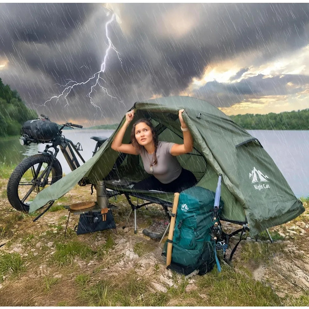 Camping Cot Tent Waterproof Off-Ground Portable Easy Setup