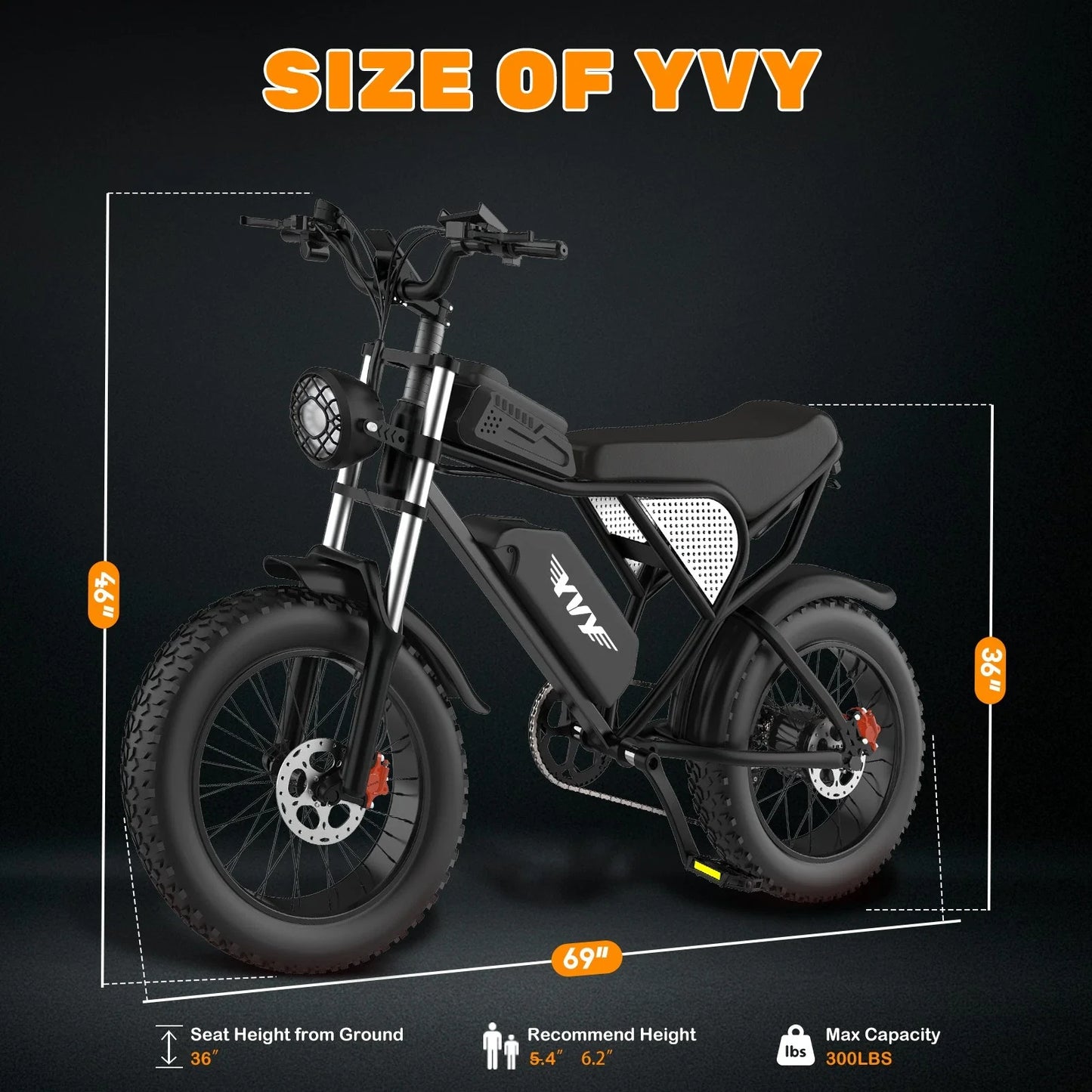 YVY K20 1500W Fat Tire Electric Bike for Adults