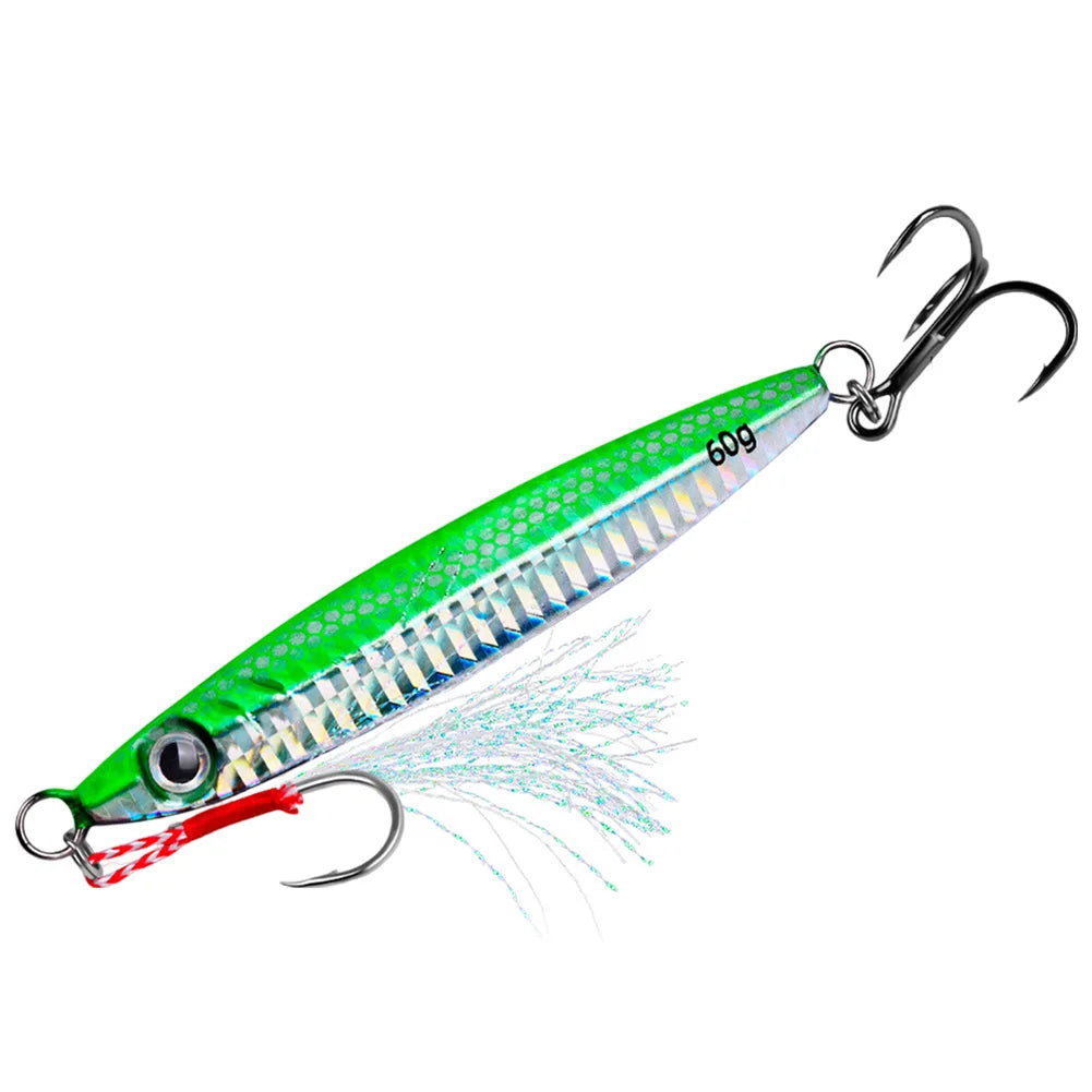 Metal Jig Lure Trolling Fast Sinking Saltwater Bass Bait