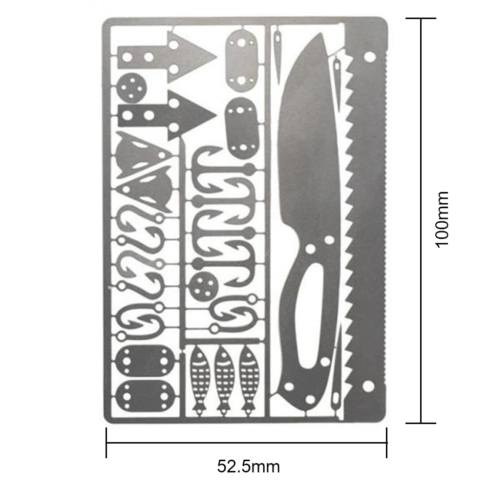 MOJOYCE Outdoor EDC Survival Fishing Hook Card Multi Tool