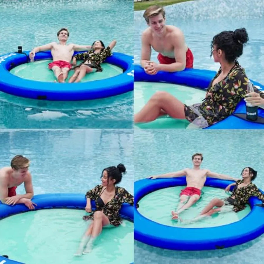 OLOEY Round Floating Ring Inflatable Water Hammock for Adults
