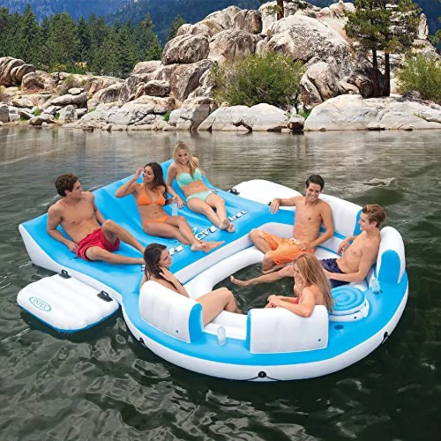 OLOEY Inflatable Island Lounger for Pool and Lake Relaxation
