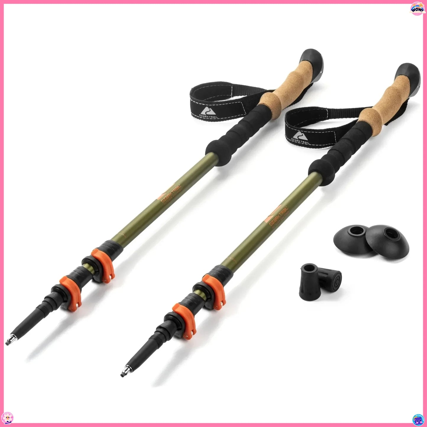 Adjustable Quick Lock Trekking Poles With Cork Grip