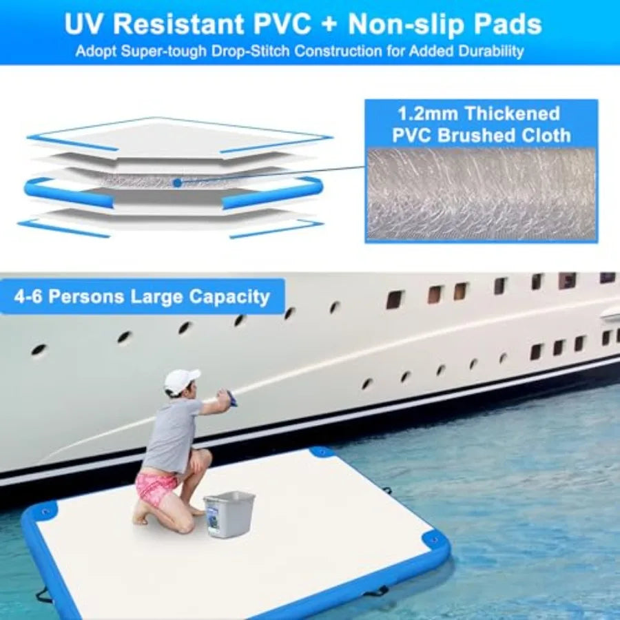 OLOEY Inflatable Lake Float for Adults Multi Person Swim Deck