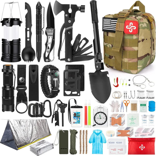 Emergency Survival Kit With Molle Bag And Tent For Outdoor Adventure
