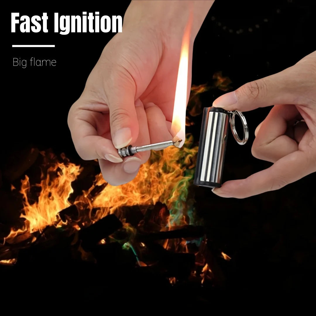 TopFlames 10Pcs Metal Fuel Lighters Multifunction Keychain Fire Starter