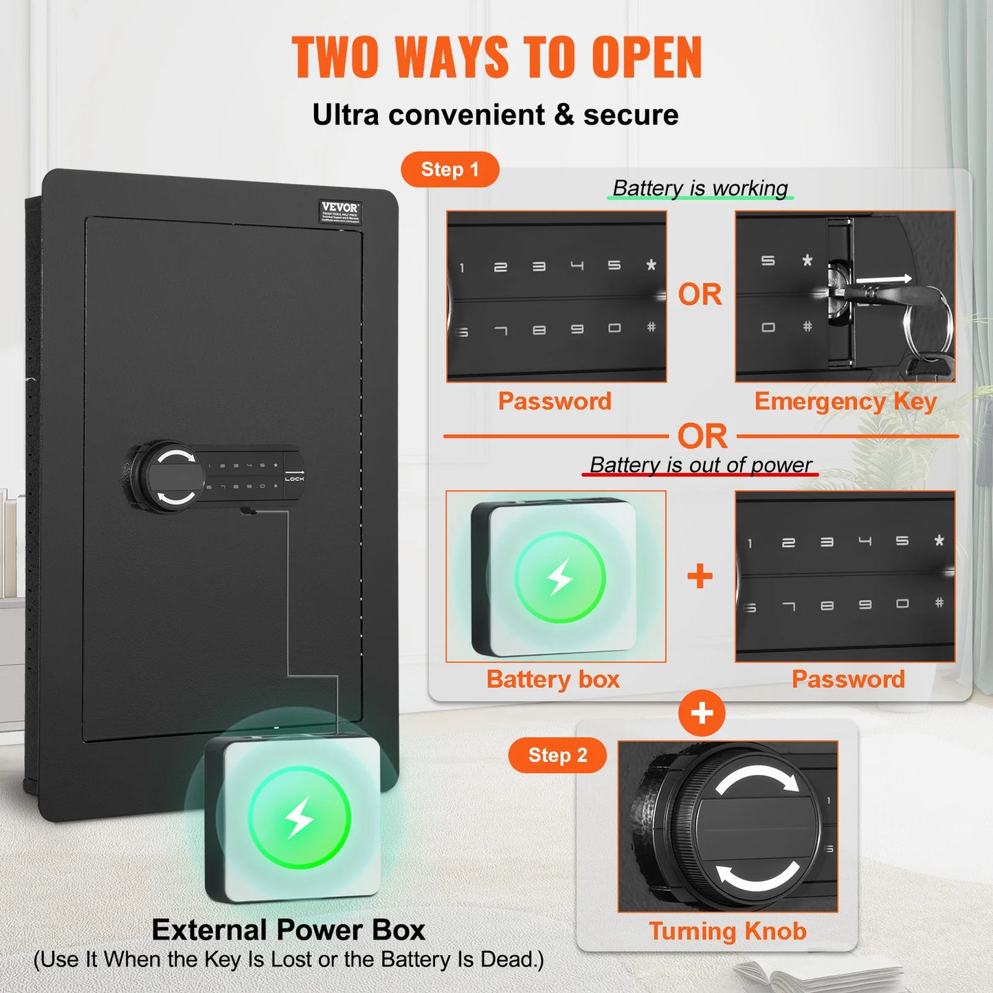 SucceBuy In Wall Safe With Keypad 3 Tier Hidden Safe