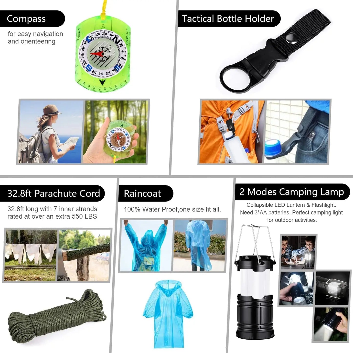 Emergency Survival Kit 151-Piece First Aid And Camping Hiking Gear