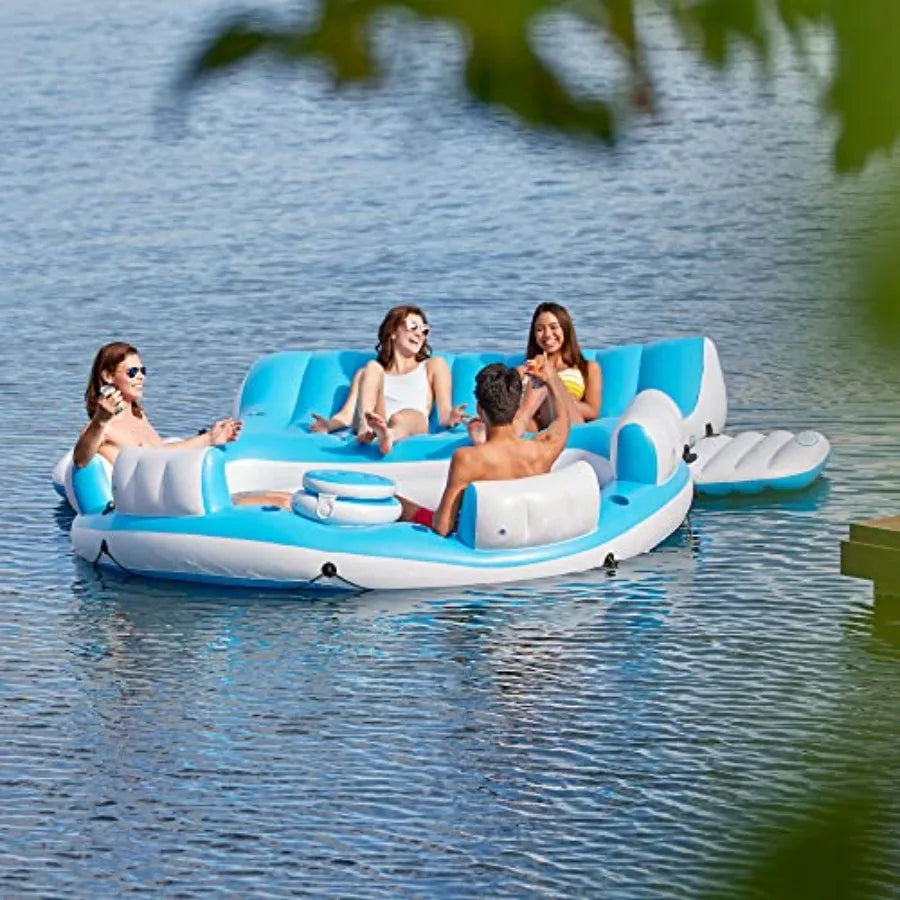 OLOEY Inflatable Island Lounger for Pool and Lake Relaxation