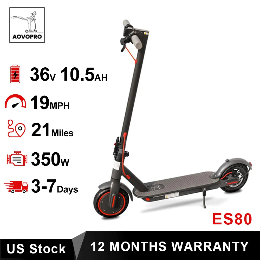 AOVOPRO ES80 350W Electric Scooter 19mph Foldable