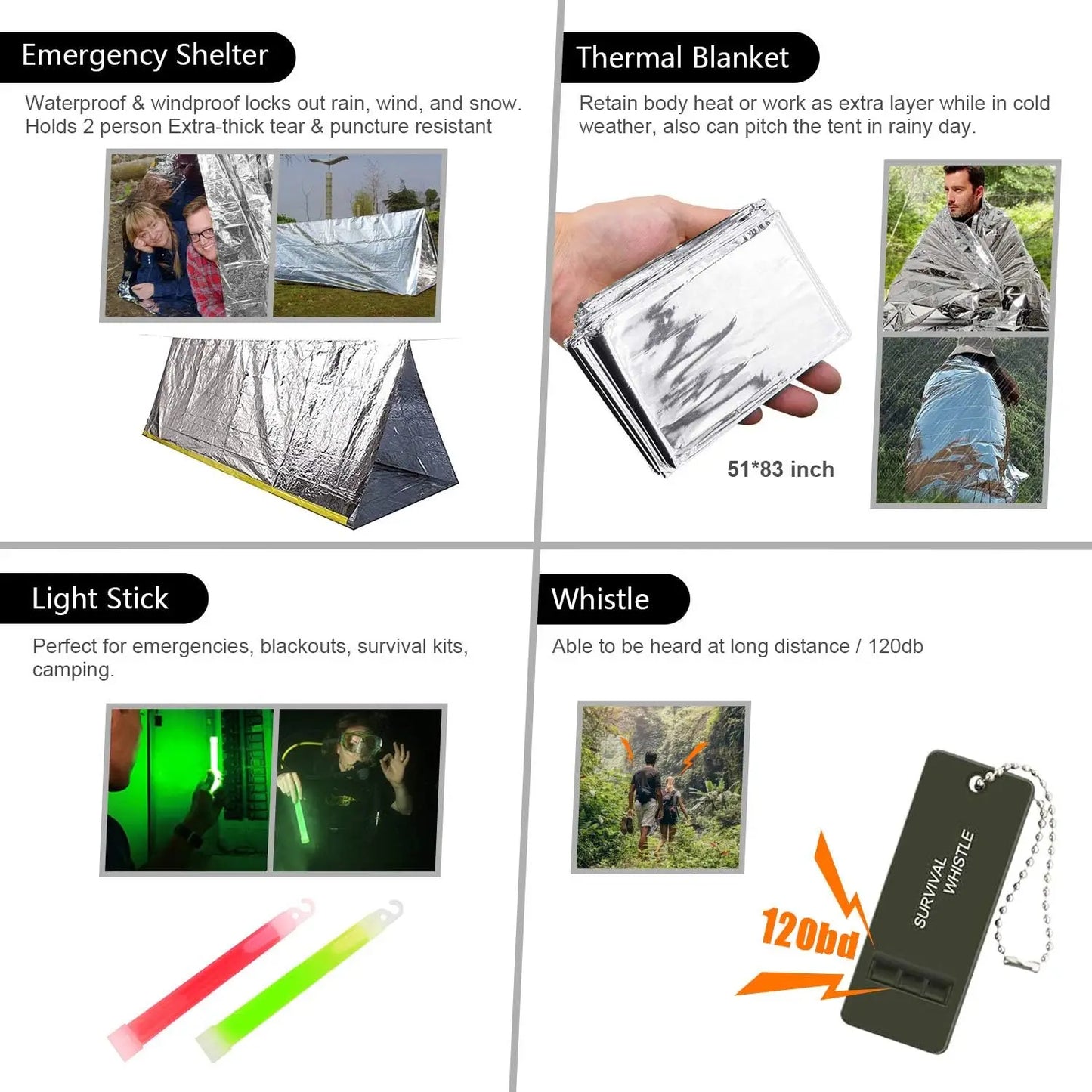 Emergency Survival Kit 151-Piece First Aid And Camping Hiking Gear