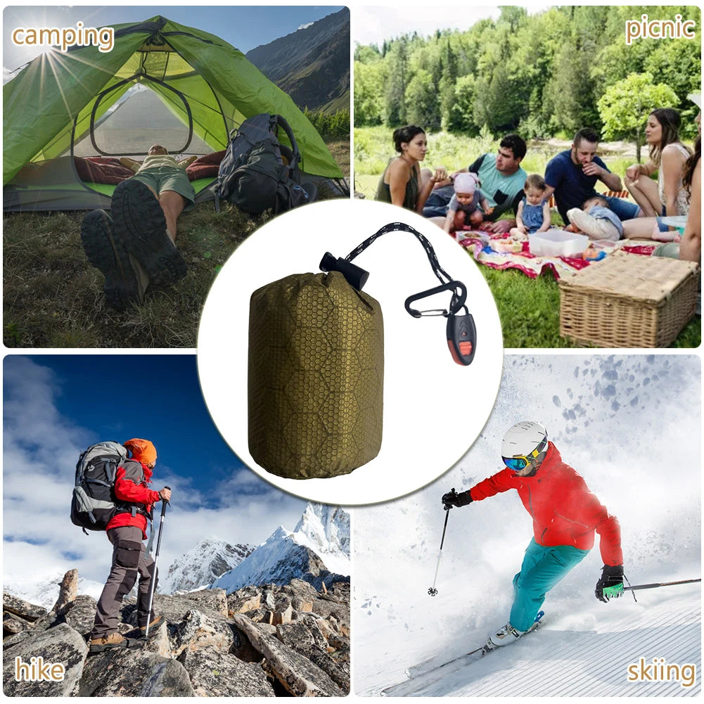 Shunmaii Waterproof Thermal Emergency Sleeping Bag Bivy Sack For Camping Outdoor