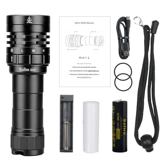 Sofirn SD05 Scuba Diving Flashlight XHP50.2 3000lm Magnetic Switch