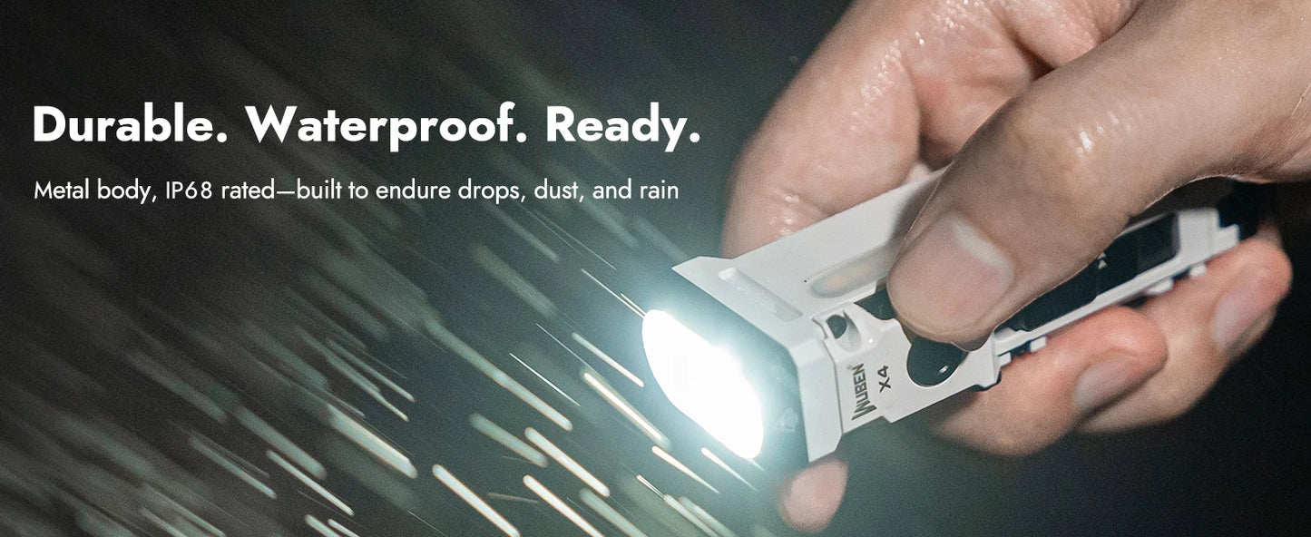 WUBEN X4 EDC Flashlight 1600 Lumen IP68 Rechargeable Pocket Light