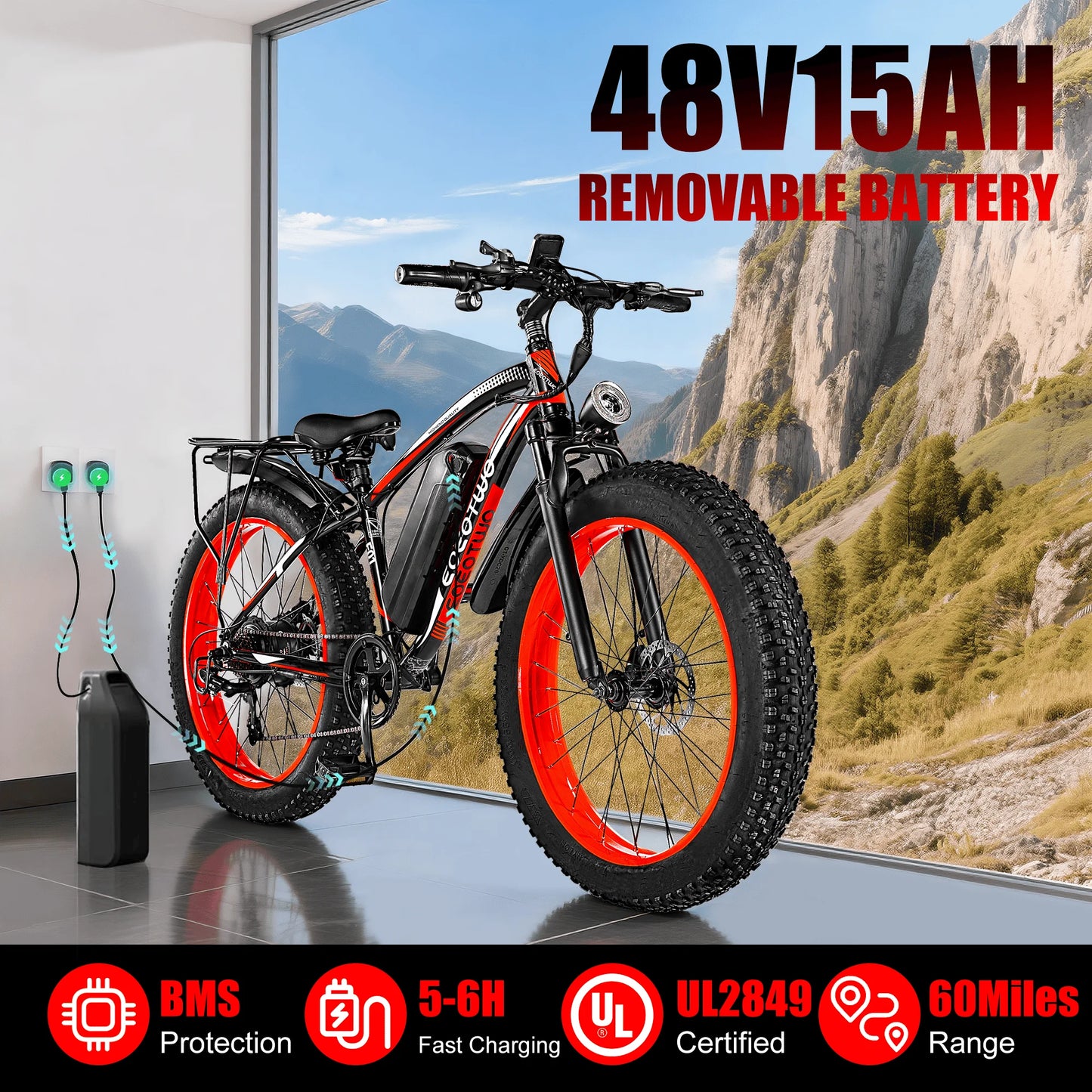 EOEOTWOC E01 Electric Bike 1500W Peak Motor 34MPH Performance
