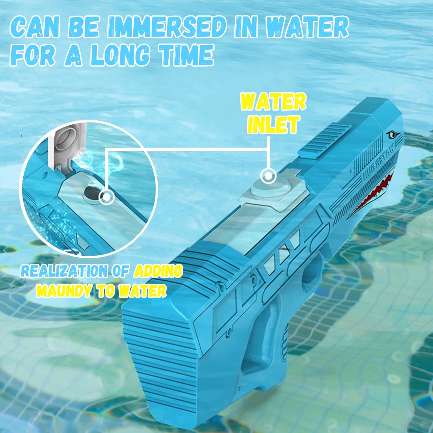 Shark Shaped Electric Water Gun Long Range 550ML