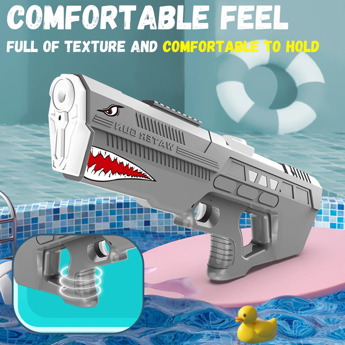 Shark Shaped Electric Water Gun Long Range 550ML