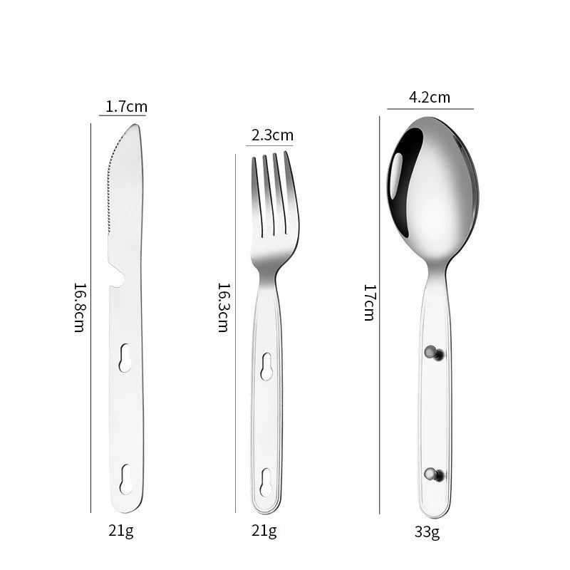 Stainless Steel Folding Camping Cutlery Set For Hiking And Picnics