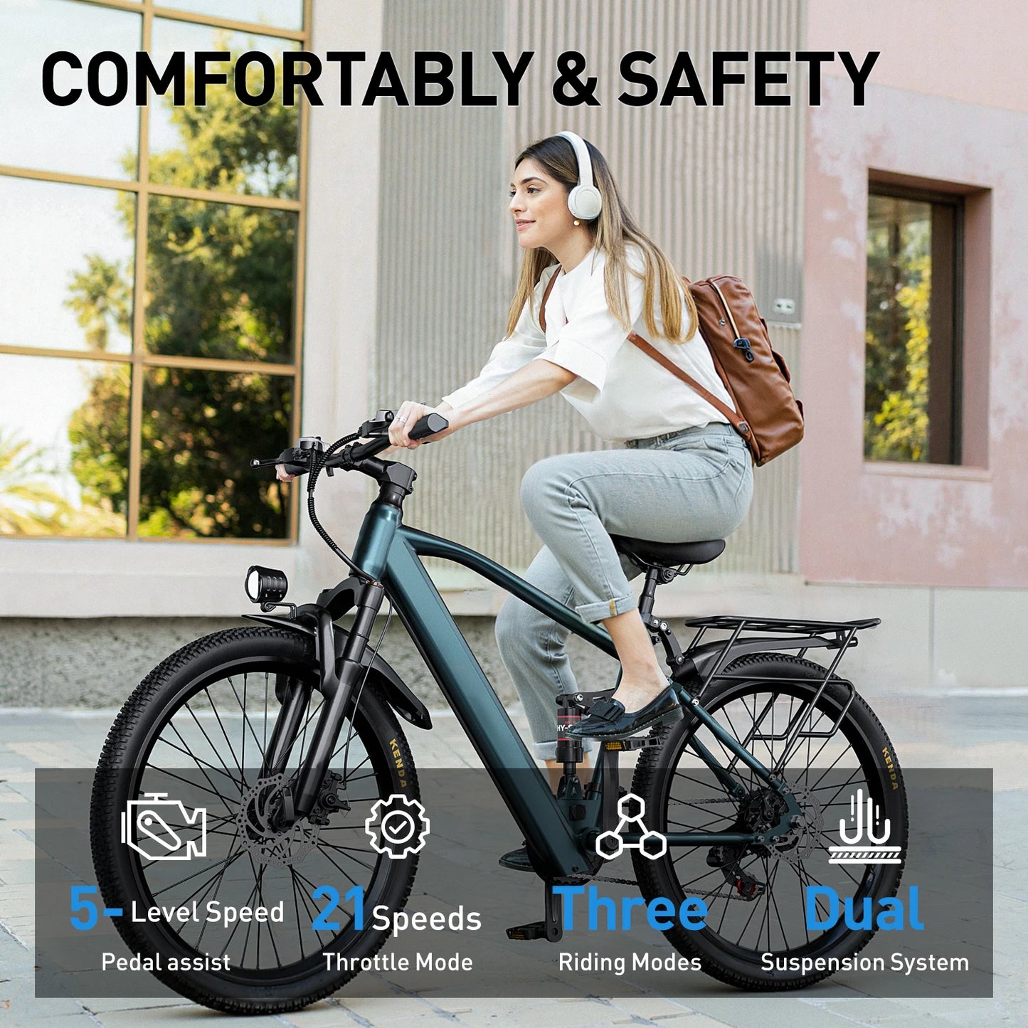 Origin Adults Electric Mountain Bike 36V 500W Ebike 21 Speed