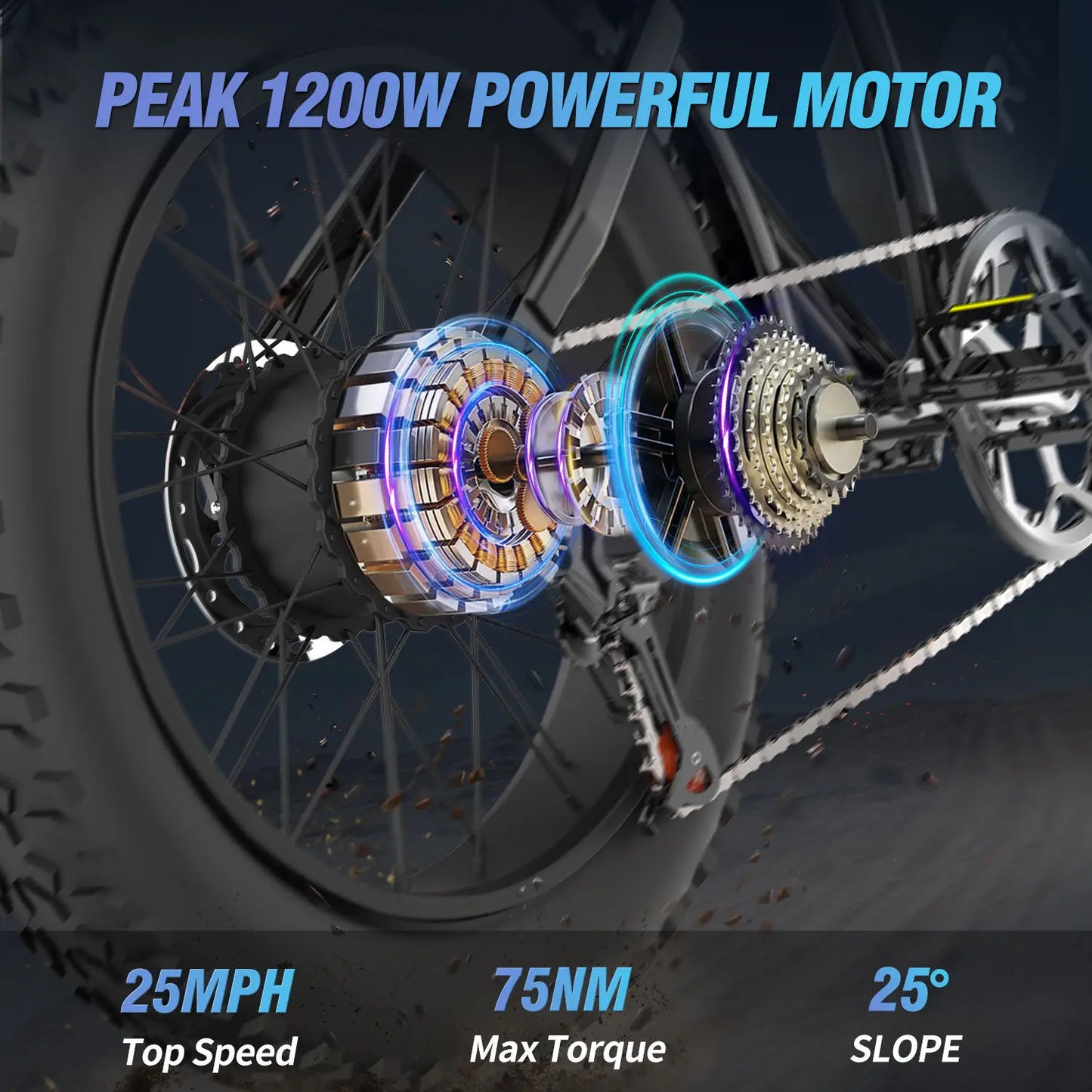 RIDSTAR Q20 Lite Electric Bike 1200W 48V 15Ah Fat Tire