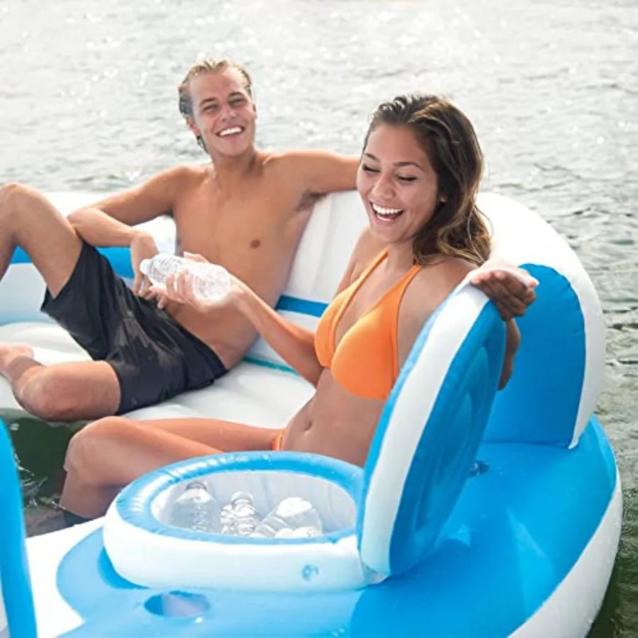 OLOEY Inflatable Island Lounger for Pool and Lake Relaxation