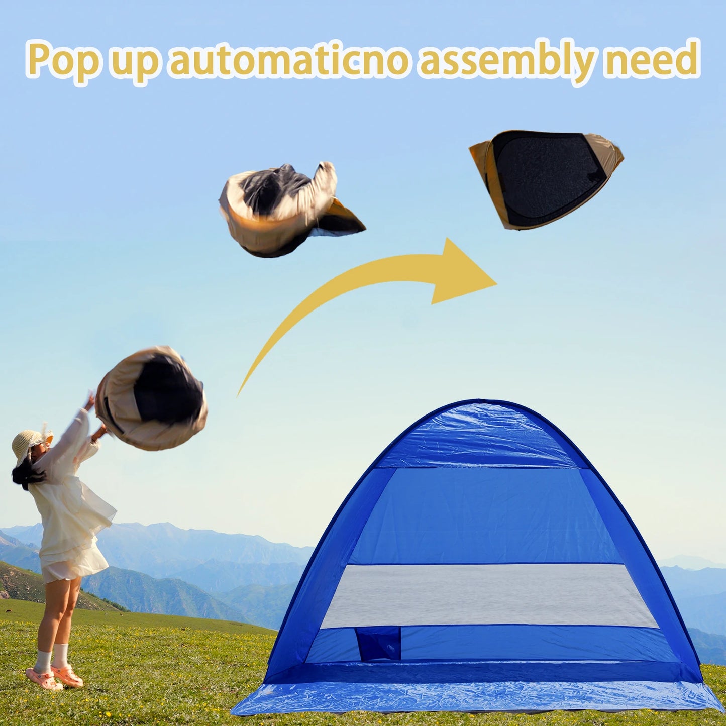 Pakicetus Pop Up Beach Tent Auto Opening Portable Camping