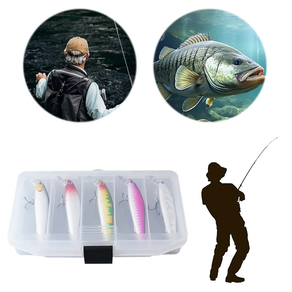 Alloet 5pc Fishing Lures Swimbaits for Trout Bass Carp