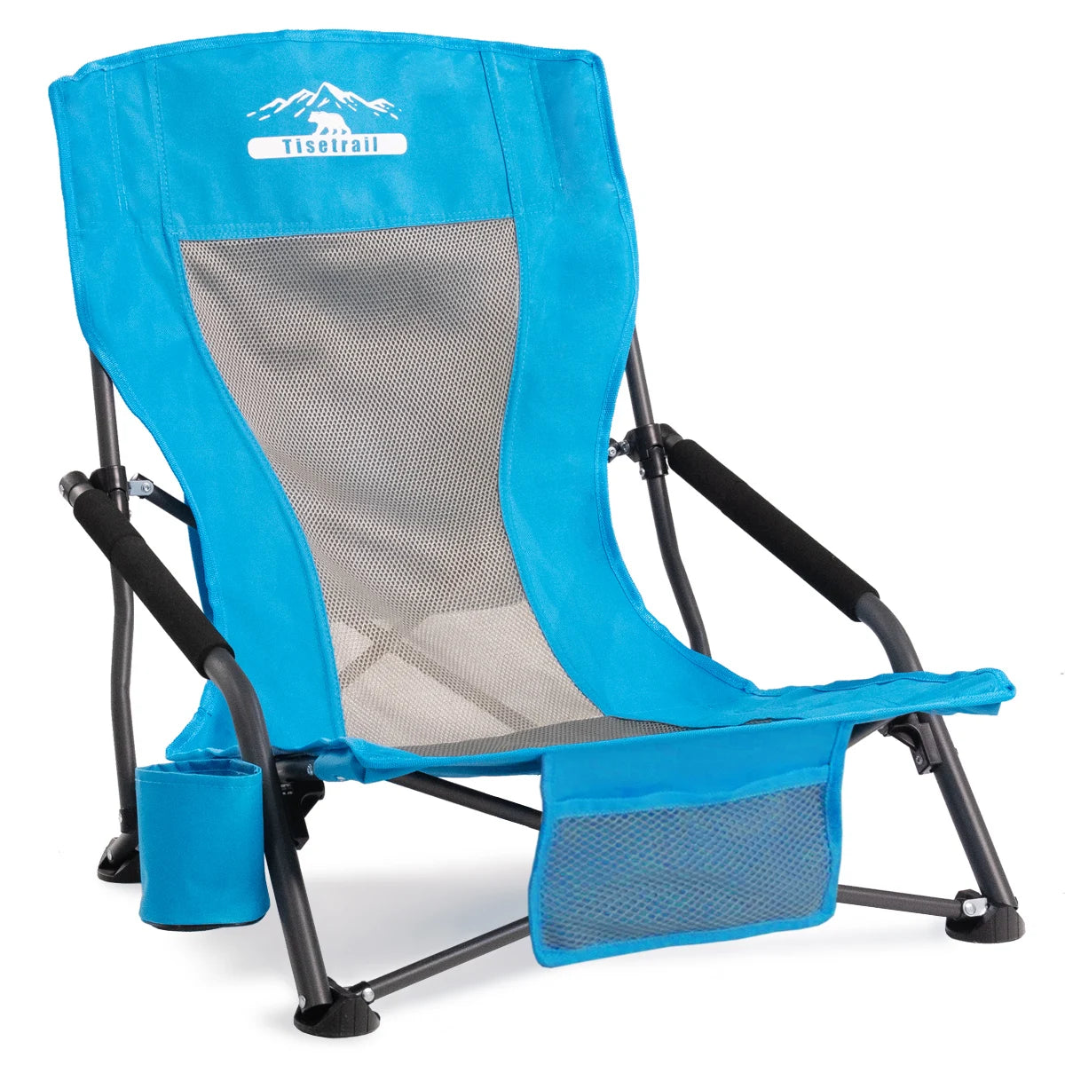 Tisetrail Beach Chair With Cup Holder Folding Sling Chair