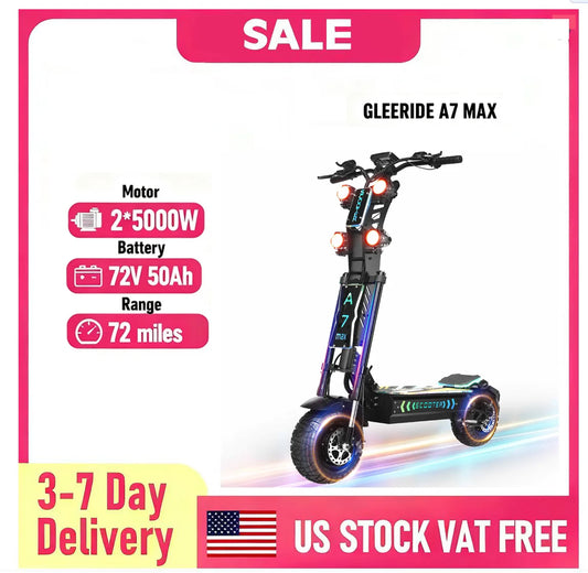 GleeRide A7 Max Off-Road Electric Scooter 2x5000W Motors