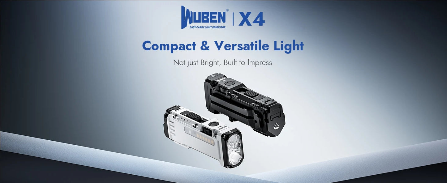 WUBEN X4 EDC Flashlight 1600 Lumen IP68 Rechargeable Pocket Light