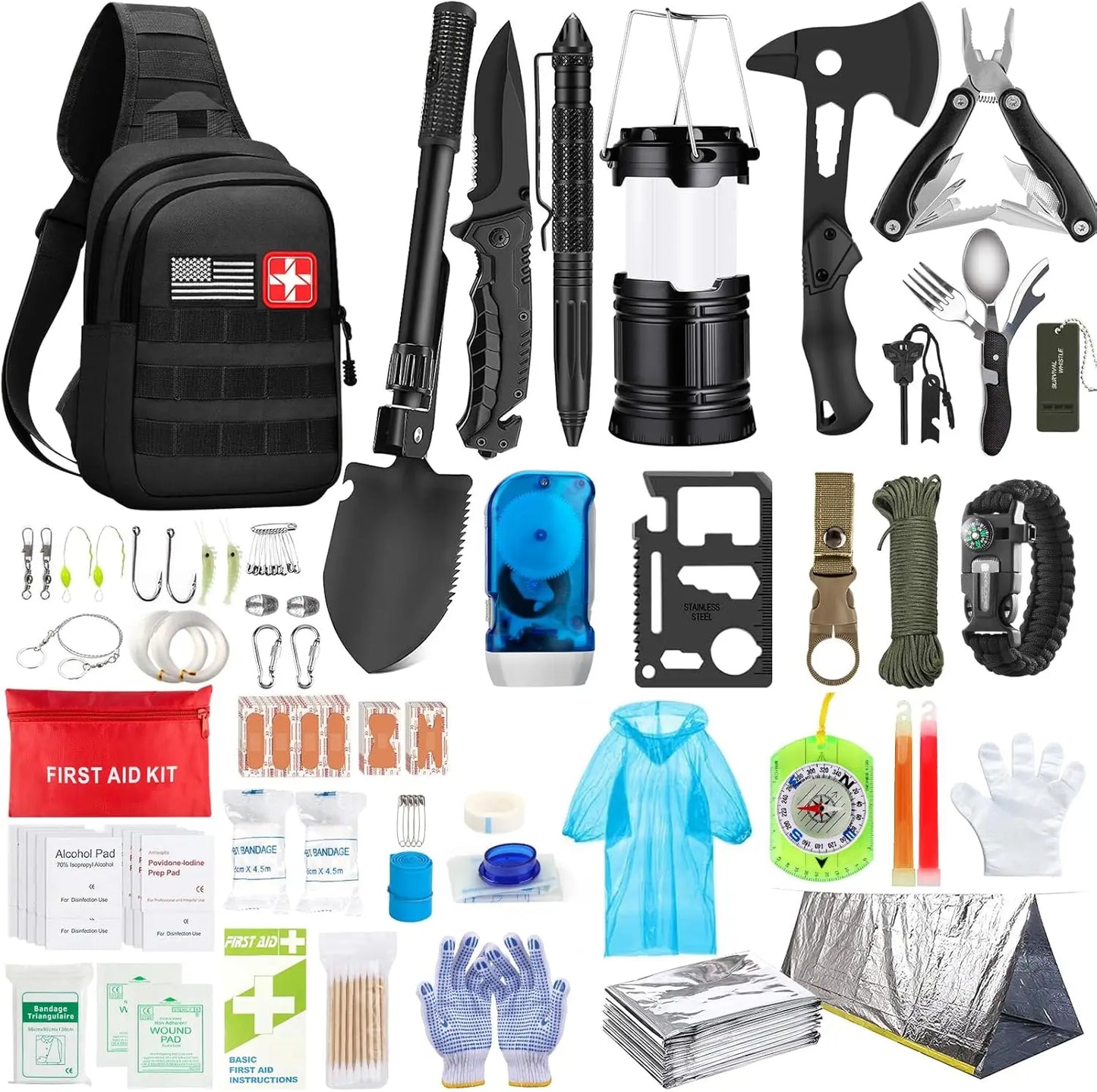 Emergency Survival Kit 151-Piece First Aid And Camping Hiking Gear