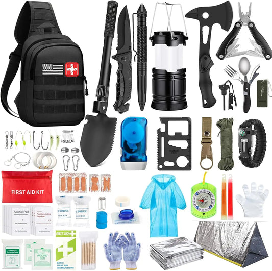 Emergency Survival Kit 151-Piece First Aid And Camping Hiking Gear
