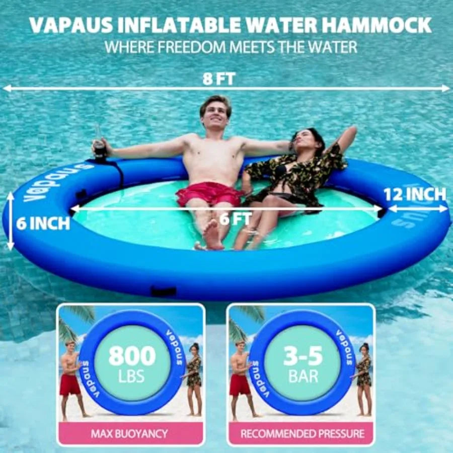 OLOEY Round Floating Ring Inflatable Water Hammock for Adults