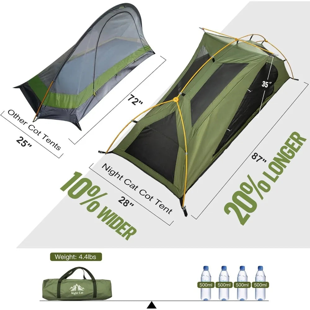 Camping Cot Tent Waterproof Off-Ground Portable Easy Setup
