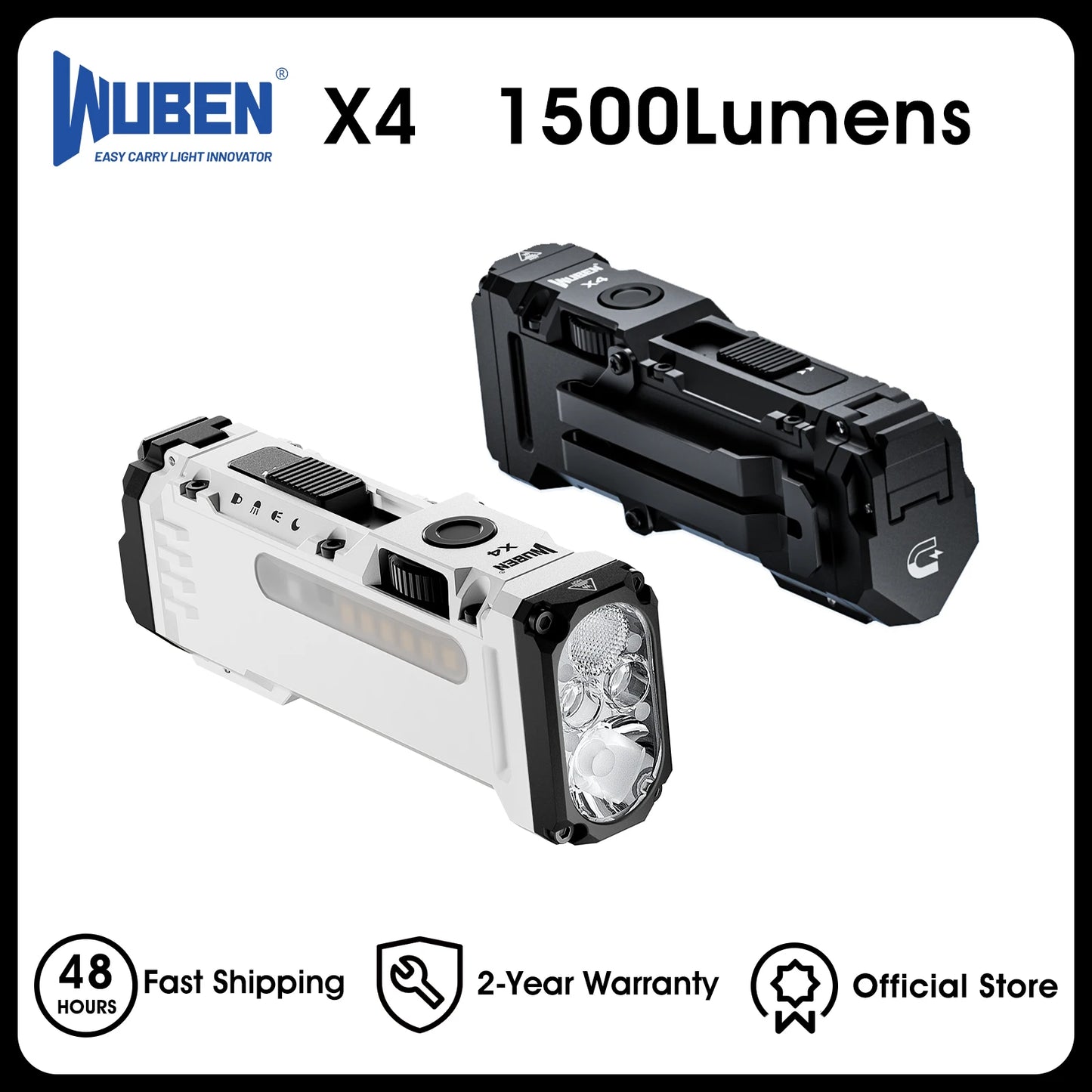 WUBEN X4 EDC Flashlight 1600 Lumen IP68 Rechargeable Pocket Light