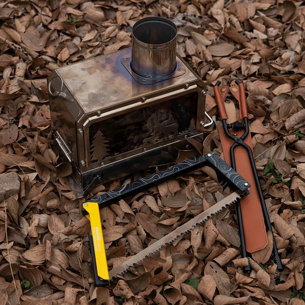 Folding Saw With Storage Bag Aluminum Alloy Camping Hand Saw