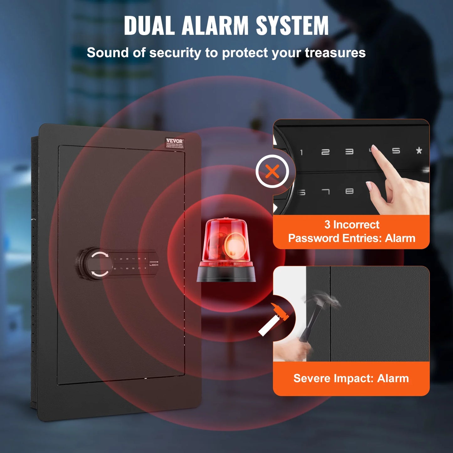 SucceBuy In Wall Safe With Keypad 3 Tier Hidden Safe