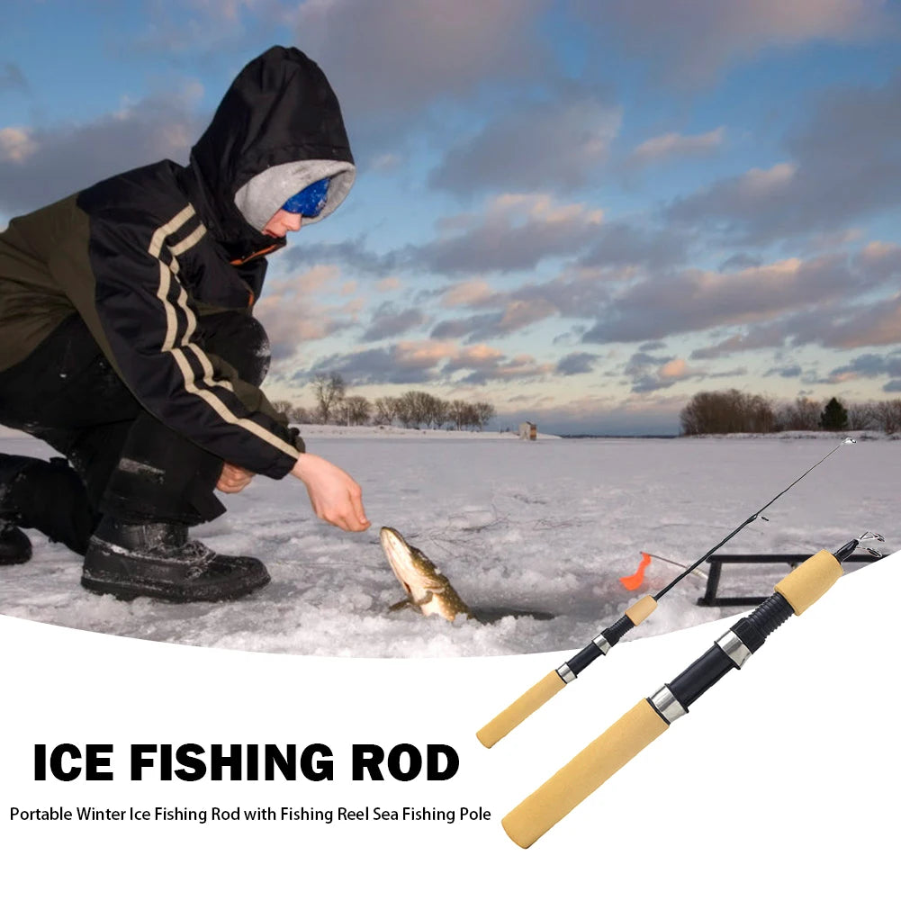 Shunmaii Fishing Rod Combo Spinning Reel For Ice Fishing Portable