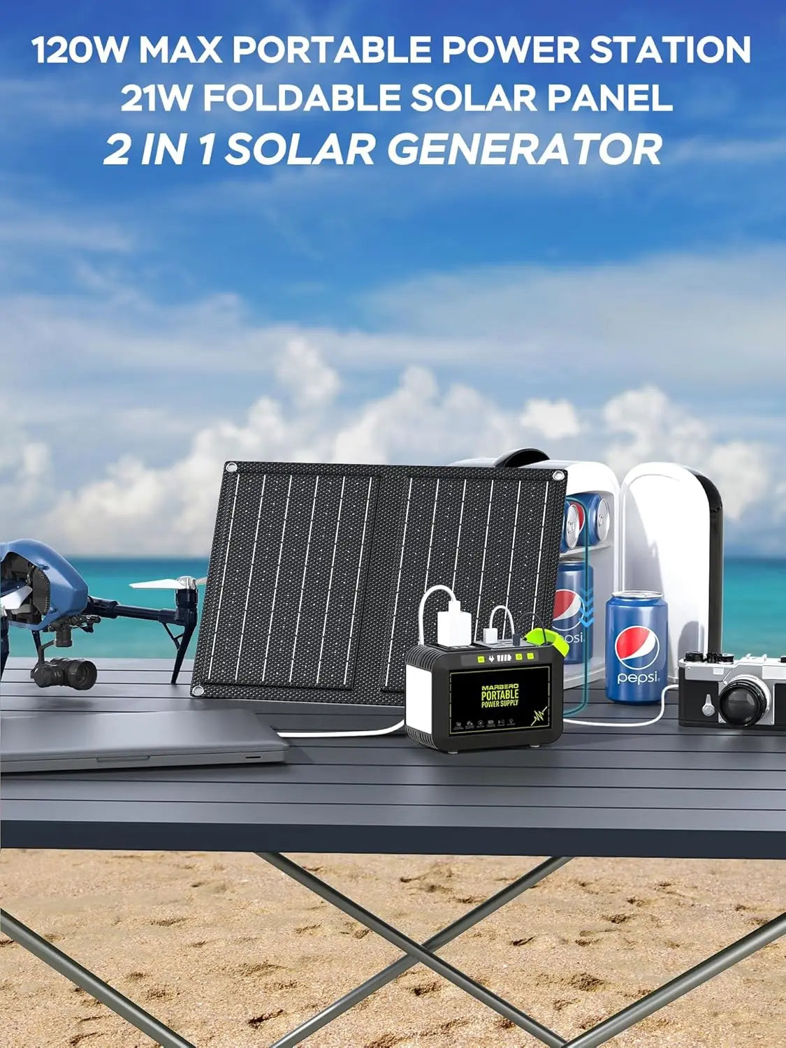 88.8Wh Solar Generator With 21W Panel Portable Power Station
