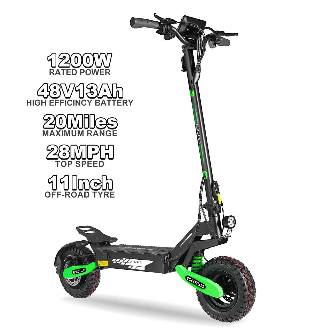 EOEOTWO GT06 Electric Scooter 30MPH 1200W Offroad Dual Suspension