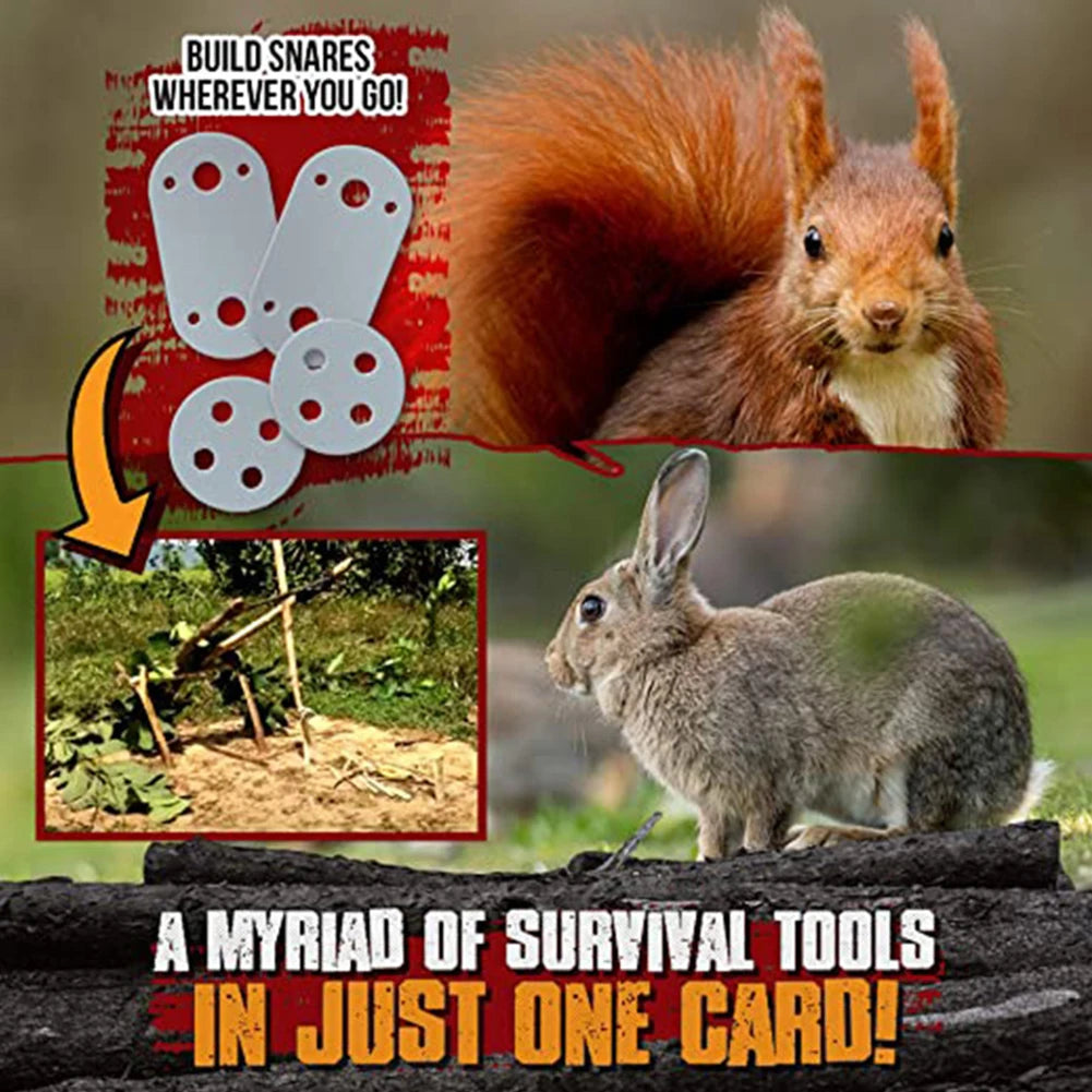 MOJOYCE Outdoor EDC Survival Fishing Hook Card Multi Tool