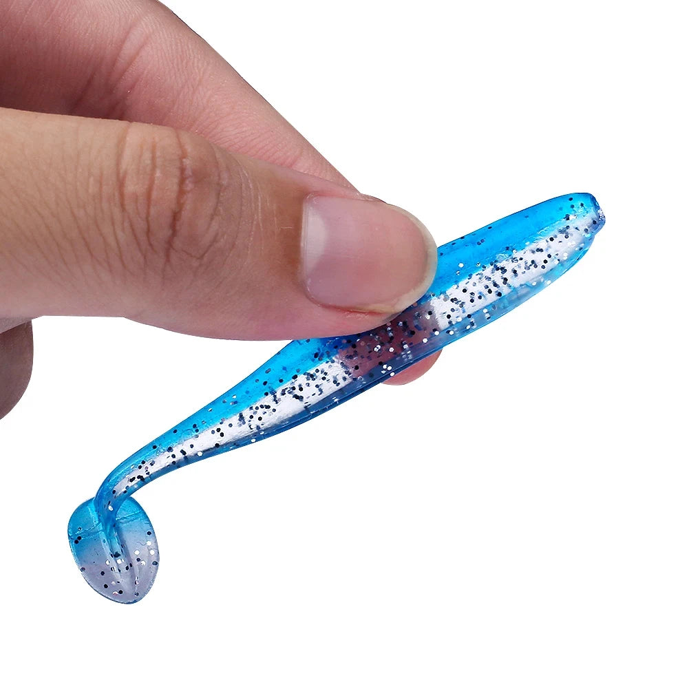 T Tail Worm Soft Bait Paddle Tail Lures Bass Trout