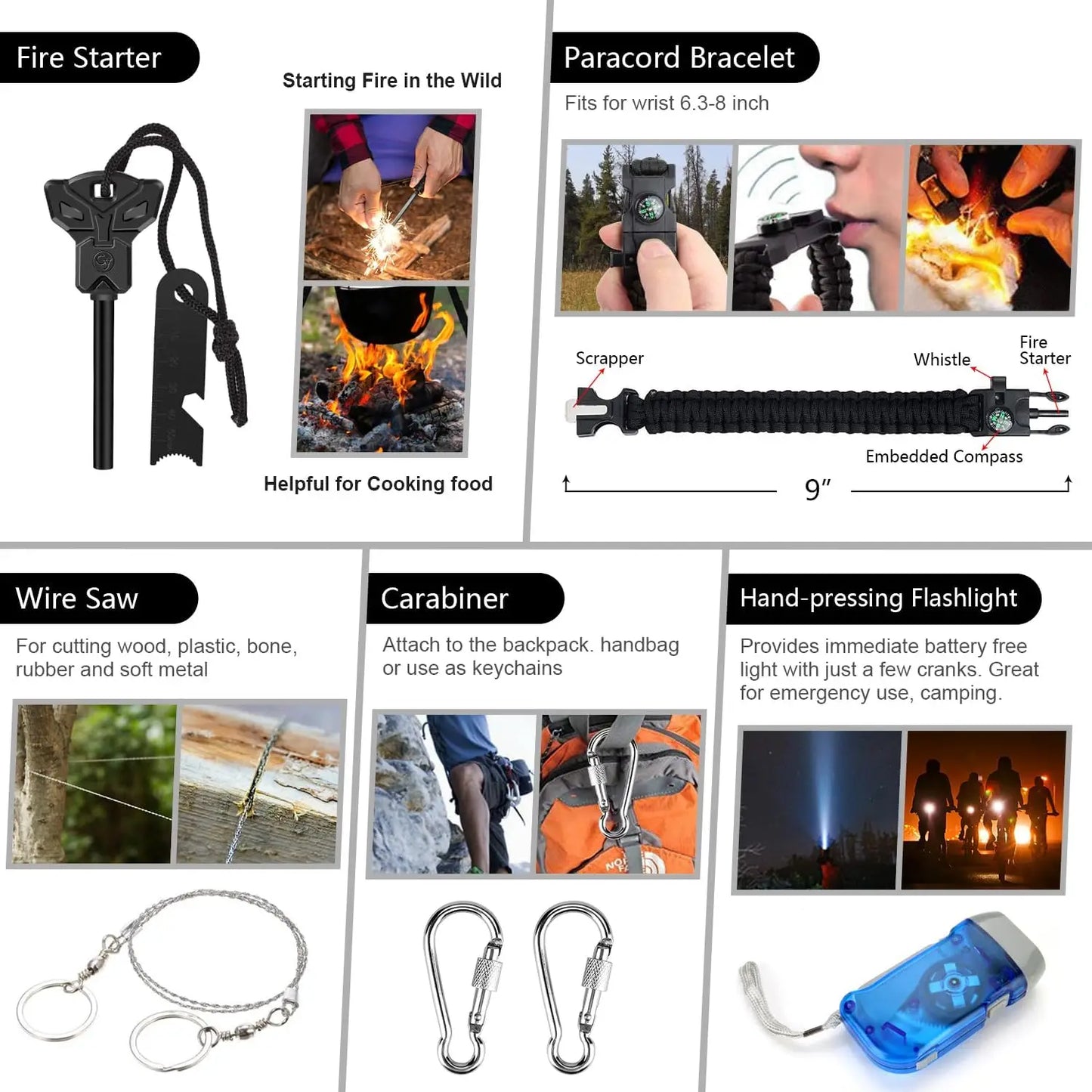Emergency Survival Kit 151-Piece First Aid And Camping Hiking Gear