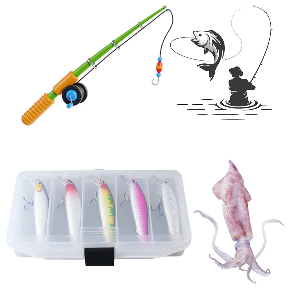 Alloet 5pc Fishing Lures Swimbaits for Trout Bass Carp
