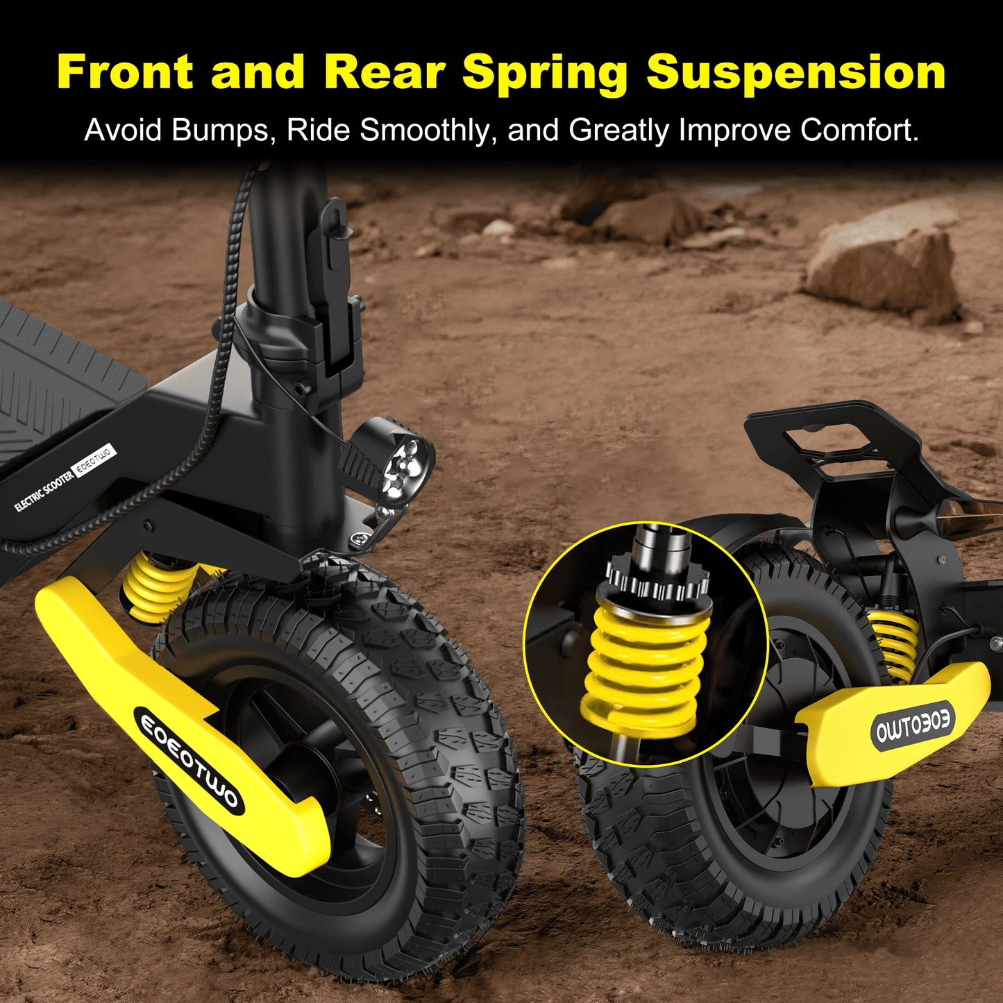 EOEOTWO GT06 Electric Scooter 30MPH 1200W Offroad Dual Suspension