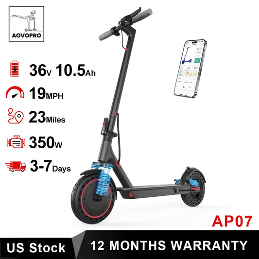 AOVOPRO AP07 Electric Scooter With Smart App Control 40 To 60km 36V