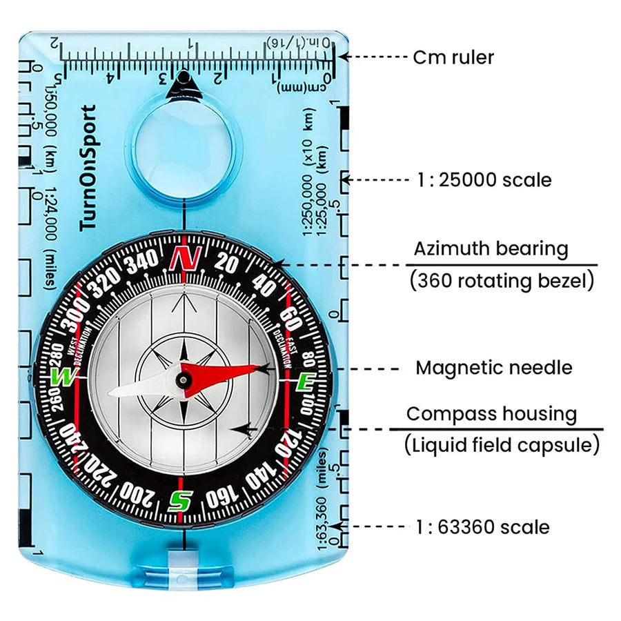 Waterproof Camping Compass for Hiking and Outdoor Navigation