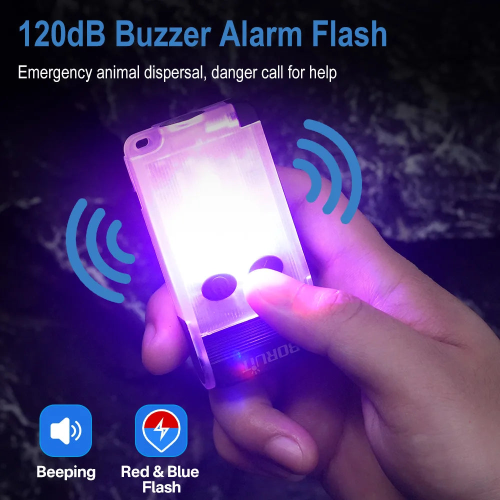 BORUIT V30 UV LED Flashlight Type C Rechargeable Power Bank